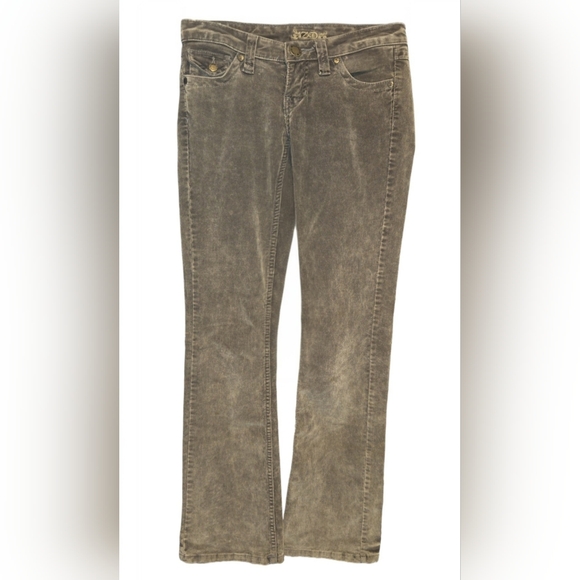 Zanadi Denim - Vintage 90s Y2K Zanadi Low Rise Corduroy Flare Pants - Brown/Taupe - Size 5